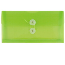 JAM PAPIR Plastkonvolutter med knap- og snorelukning - #10 Business-hfte - 5 1/4 x 10 - Limegrn - 3/pak