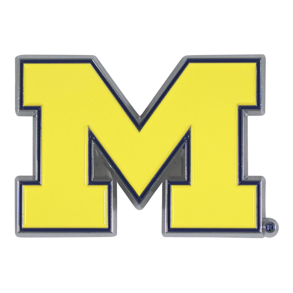 Fanmats 22228 Michigan Wolverines 3D Color Metal Emblem Diecut Team Logo Auto Emblem 842281122282
