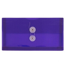 Envelopes de plstico JAM PAPER com boto e fecho de cordo - Livreto comercial n 10 - 5 1/4 x 10 - Roxo - 3/pacote