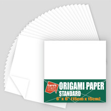 [Taro's Origami Studio] Standard 6 tuuman yksipuolinen yksiv  rinen (valkoinen) 50 arkkia (kaikki samanv  risi  ) neli  nmuotoinen helposti taitettav