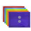 JAM PAPER Plastic Envelopes with Button & String Tie Closure - Index Size - 5 1/2 x 7 1/2 - Assorted Colors - 6/Pack 1