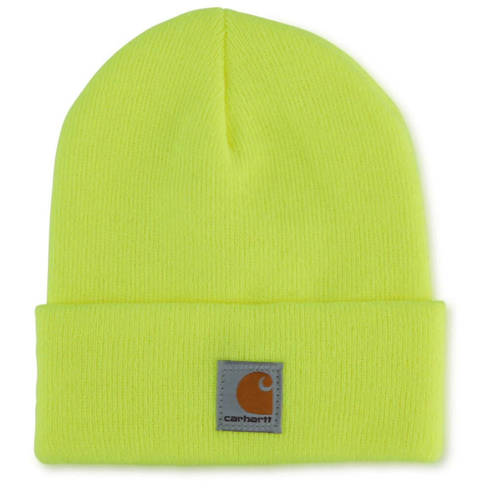 Carhartt Unisex Kids' Knit Beanie Watch Hat  Bright Lime  Toddler