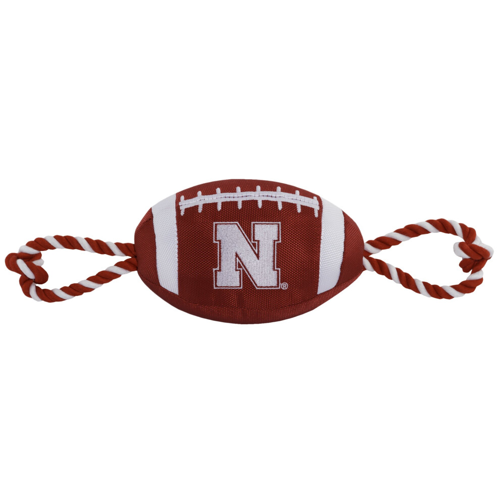 Pets First Ncaa Nebraska Cornhuskers Football-Hundespielzeug. Robuste Nylonmaterialien Von Hoher Qualit T. Starke Zugseile. Innerer Quietscher. C-image