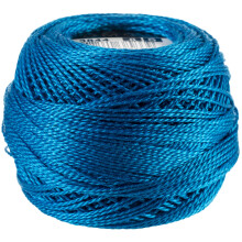 DMC CORPORATION DMC Pearl Cotton Ball Size 8 87yd-Dark Bright Turquoise Embroidery Accessory Blue