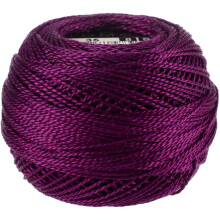DMC CORPORATION DMC Pearl Cotton Ball Size 8 87yd-Very Dark Fuchsia Embroidery Accessory Purple Berry