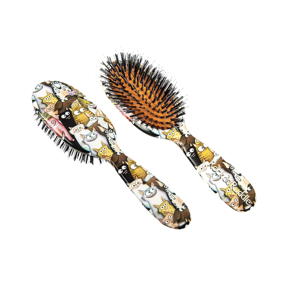 Photos - Comb Rock & Ruddle Natural Mixed Boar Bristle Hair Brush for Women and Kids  - Perfect for Wet or Dry H(Small/Travel Size 17.5cm)