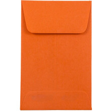 Envelopes coloridos JAM PAPER #1 Coin Business - 2 1/4 x 3 1/2 - Laranja reciclado - 50/pacote