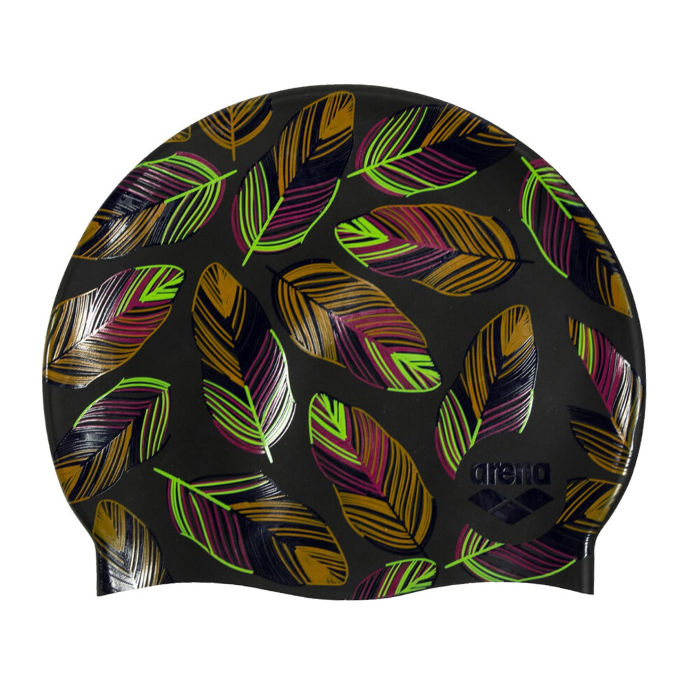 Arena Print 2 Unisex Silicone Swim Cap for Adults  Women and Men Intensive Training Comfortable Non-Slip Long Hair Swimming Hat  Falling Leaves