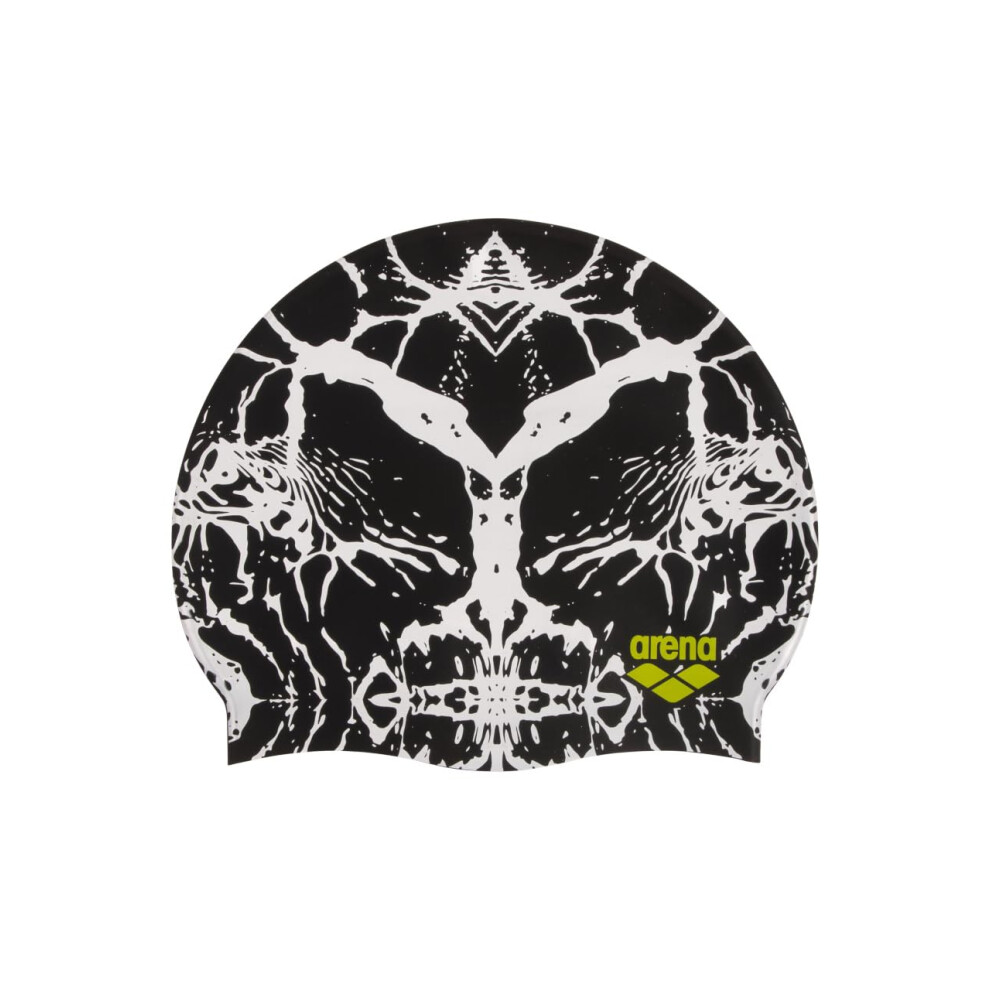 Arena Print 2 Unisex Silicone Swim Cap for Adults  Women and Men Intensive Training Swimming Gear Accessories Comfortable Non-Slip Long Hair Swimming