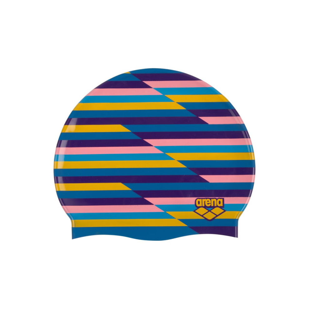 Arena Print 2 Unisex Silicone Swim Cap for Adults  Women and Men Intensive Training Swimming Gear Accessories Comfortable Non-Slip Long Hair Swimming
