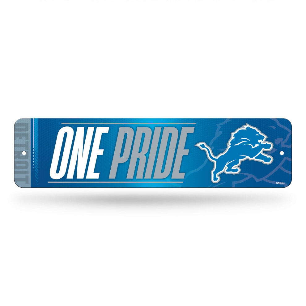 Rico Industries Nfl Football Detroit Lions Metall-Stra Enschild, 10,2 X 38,1 Cm, Heimdekor Schlafzimmer B Ro M Nnerh Hle-image