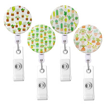 Knocent udtr?kkelig badgeholder sygeplejem?rkespole med krokodilleklemme S?d badgeklemme p? ID-kortholdere (Pretty Cactus 4pack)