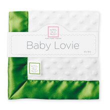 Swaddledesigns Baby Lovie Small Security Tæppe Plush Dots med satin trim lys Pure Green 14 X 14 tommer (36 x 36 cm)