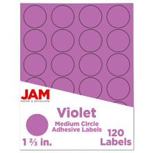 Sigillo adesivo per etichetta del cerchio di carta in jam - 1 diametro da 2/3 pollici - viola - 120 etichette rotonde/pacchetto