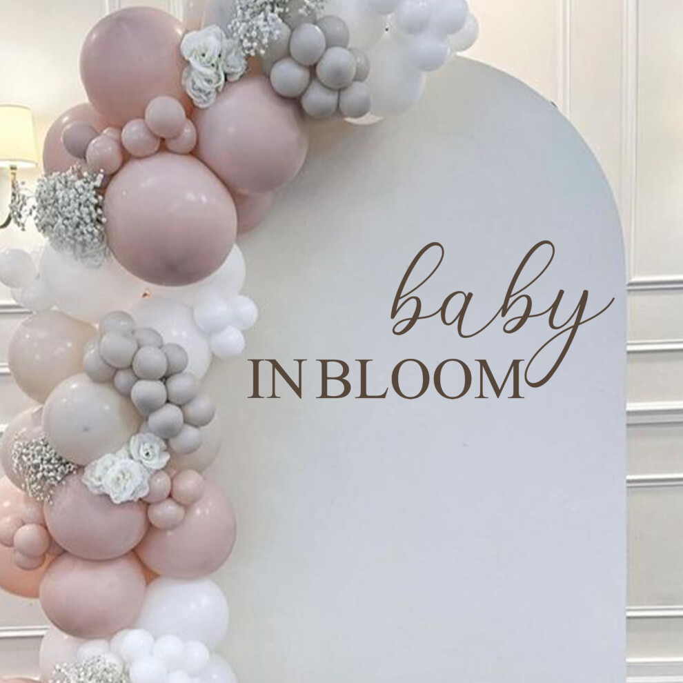 Muweol Baby In Bloom Wall Decal - Baby Shower Party Balloon Arch Decals Gender Reveal Party Supplies Baby In Bloom Themed Party Decorations (Black Bloom)