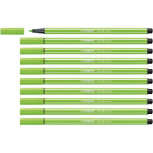 STABILO Premium Fibre-Tip Pen Pen 68 - Pack of 10 - Neon Green