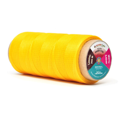 Round Waxed Thread for Leather Sewing - Leather Thread Wax String Polyester Cord for Leather Craft Stitching Bookbinding by Mandala Crafts 0.45mm 1