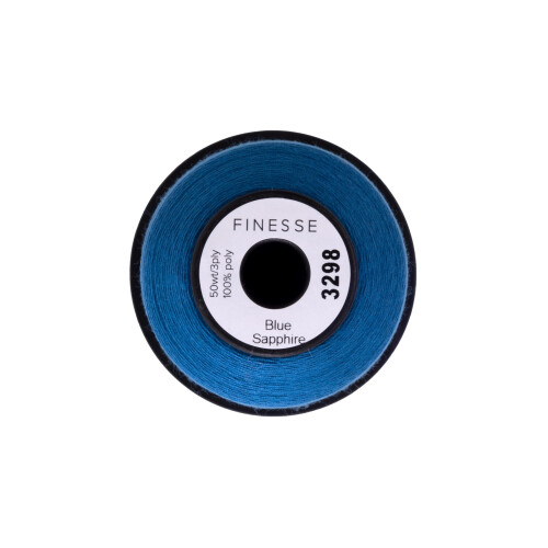 Finesse Thread Solid Colors | 100% Polyester  3ply  50wt | Thread Cones | 100% Polyester Thread for Quilting and Sewing (Blue Sapphire  1 100 Yards) 2