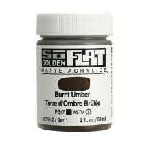 SoFlat Matte Acrylics by GOLDEN Burnt Umber 2 fl. oz. Jar Professional Acrylic Paint Opaque