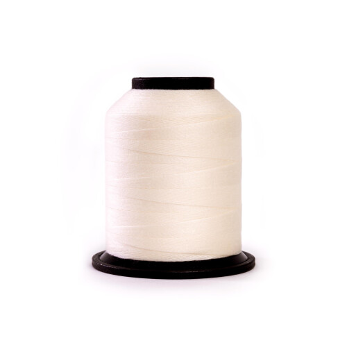 Finesse Thread Solid Colors | 100% Polyester  3ply  50wt | Thread Cones | 100% Polyester Thread for Quilting and Sewing (Pearl White  1 100 Yards)
