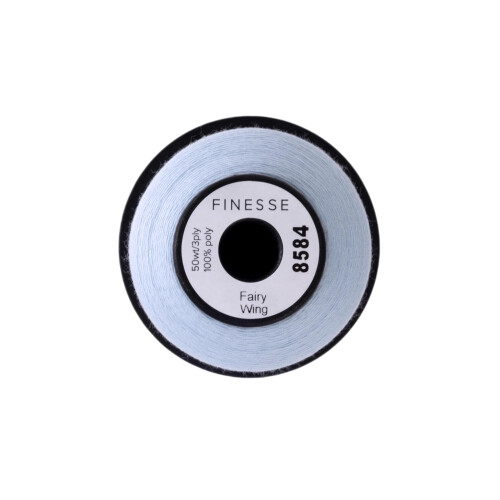 Finesse Thread Solid Colors | 100% Polyester  3ply  50wt | Thread Cones | 100% Polyester Thread for Quilting and Sewing (Fairy Wing  1 100 Yards) 1