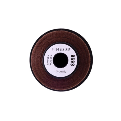 Finesse Thread Solid Colors | 100% Polyester  3ply  50wt | Thread Cones | 100% Polyester Thread for Quilting and Sewing (Brownie  1 100 Yards) 1