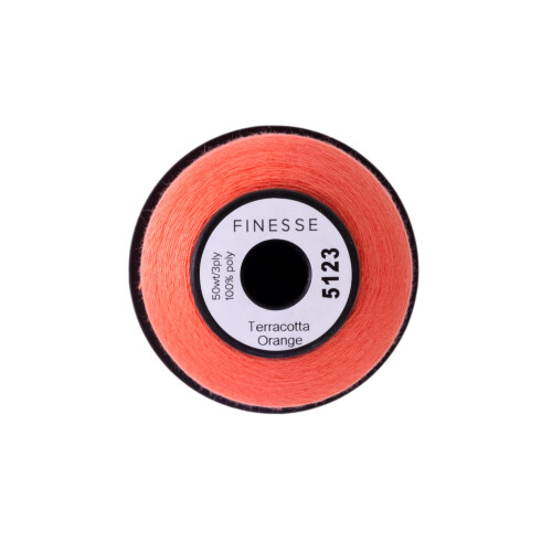 Finesse Thread Solid Colors | 100% Polyester  3ply  50wt | Thread Cones | 100% Polyester Thread for Quilting and Sewing (Terracotta Orange  1 100 Yard 1