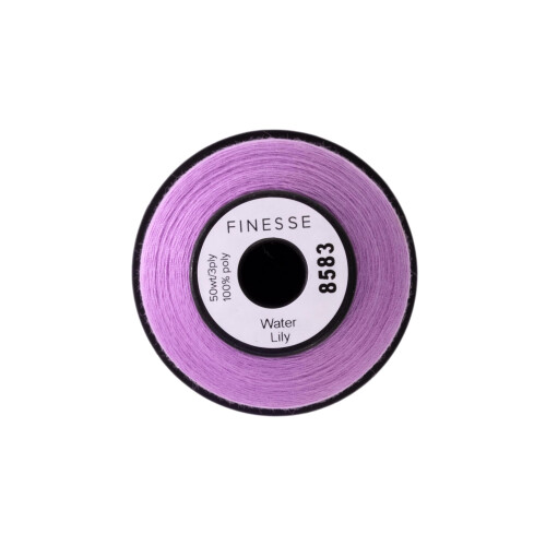 Finesse Thread Solid Colors | 100% Polyester  3ply  50wt | Thread Cones | 100% Polyester Thread for Quilting and Sewing (Water Lily  1 100 Yards) 1