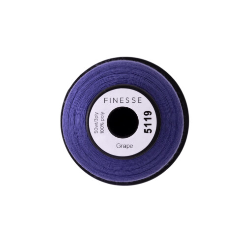 Finesse Thread Solid Colors | 100% Polyester  3ply  50wt | Thread Cones | 100% Polyester Thread for Quilting and Sewing (Grape  1 100 Yards) 1