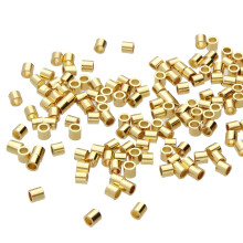 Les perles de serties a tube a tube 2 x 2 mm 100 pieces de couleur doree de forme cylindrique uniforme pas de bords pointus conus pour fixer les