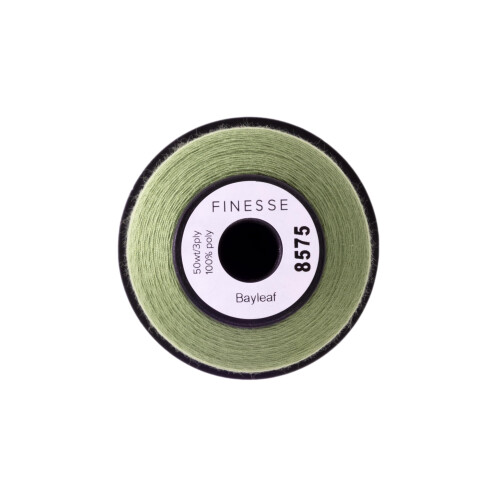Finesse Thread Solid Colors | 100% Polyester  3ply  50wt | Thread Cones | 100% Polyester Thread for Quilting and Sewing (Bay Leaf  1 100 Yards) 1