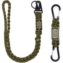 ZXKHYOR 2 Pcs Heavy Duty Paracord Lanyard Necklace 550 Braided Keychain Lanyard Strap with USA Flag Parachute Rope Necklace Keychains Braided Stro