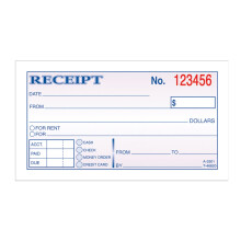 Adams Money and Rent Receipt 2-3/4 x 5-3/8 Inches 2-Parts Carbonless White/Canary 50 Sets per Book (DC2501)