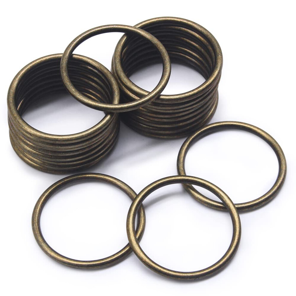Semini 20Pcs O Ring Buckle Electroplated Zinc Alloy O-Rings Tone For Hardware Bags Belts Craft Diy Accessories 783902372436