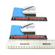 Yoaoo 2Pack OEM Chrome Cummins Turbo emblma jelvnyek kompatibilisek a 2500 3500 Emblem Glossy 6,2"" x 3,4"" hvelykes emblmval