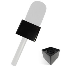 Movo HMF -1 ABS Mic Flag - Tilføj dit logo - Kompatibelt med Rode -interview GO WMX -HM - Mikrofonflag perfekt til interviews Vlogging Content Cr