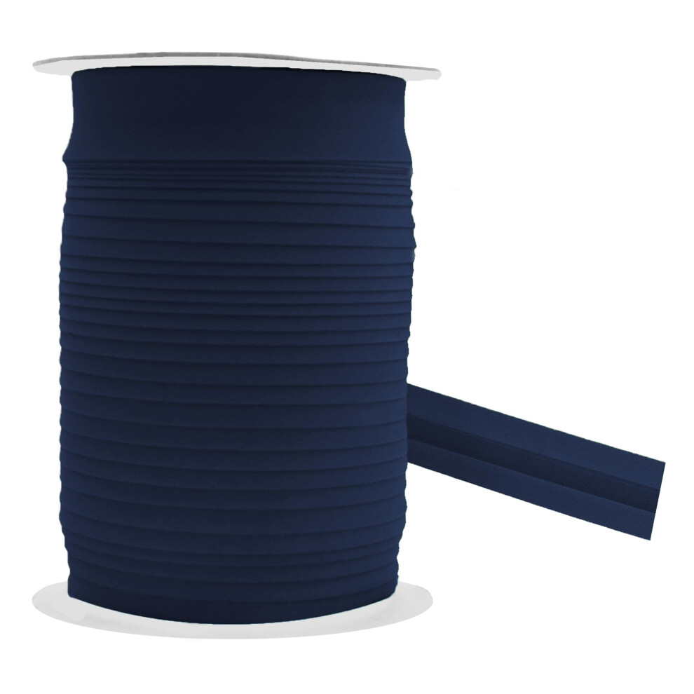 Mandala Crafts 1/2 Pouce Tissu Un Seul Pliage De Ruban De Biais Pour La Couture De Tuyauterie Hemming - 55 Yds Bouret De Biais Bleu Marine-image