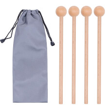 2 Pair Wood Mallets Percussion Sticks for Glockenspiel Xylophone Chime Woodblock and Bells 8 Inch Long with a Carry Bag