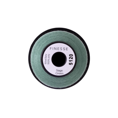 Finesse Thread Solid Colors | 100% Polyester  3ply  50wt | Thread Cones | 100% Polyester Thread for Quilting and Sewing (Sage Green  1 100 Yards) 1