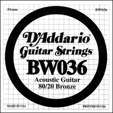 D'Addario BW036 Brazowa gitara akustyczna z pojedyncza struna .036