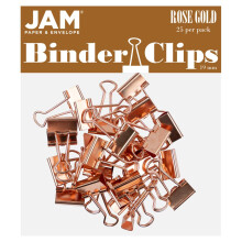 JAM PAPER Kleurrijke Binderclips - Klein - 3/4 Inch (19 mm) - Roze Gouden Binderclips - 25/Verpakking