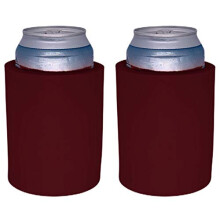 Blank Thick Foam Old School Can Cooler (2 Pack Burgundy)