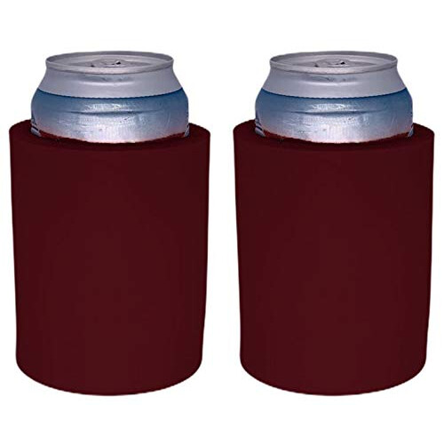 Blank Thick Foam Old School Can Cooler (2 Pack Burgundy)