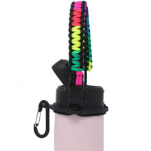 One MissionX Paracord Handle Compatible with Yeti Rambler 36oz 26oz 18oz 12oz 46oz Water Bottles Durable Carrier Strap - Holder(Rainbow)