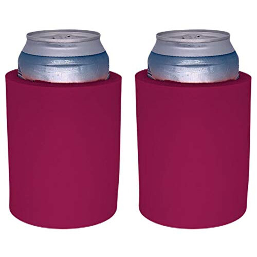 Blank Thick Foam Old School Can Cooler (2 Pack Fuchsia)