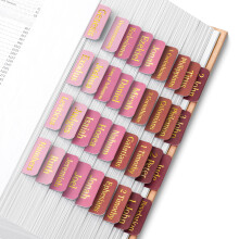 Mr. Pen- Bible Tabs  75 Tabs  Rose Ombre  Gold Foil Embossed Lettering  Laminated Bible Tabs for Women and Men  Bible Tabs for Study Bible Index Tabs