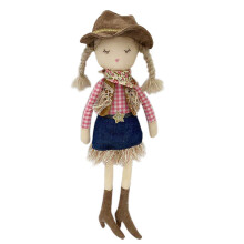 MON AMI Clementine de Cowgirl-pop - 15 zachte en elegante pluchen gevulde poppen Gebruik als speelgoed of kamerdecoratie voor kinderen van alle leeft