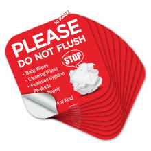 Schild Bitte nicht sp len , 10er-Pack, 15,2 x 15,2 cm, Bitte nichts au er Toilettenpapier sp len , selbstklebender Aufkleber