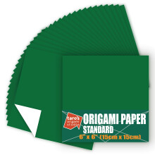 [Taro's Origami Studio] Standard 6 tuuman yksipuolinen yksiv  rinen (tummanvihre  ) 50 arkkia (kaikki samaa v  ri  ) neli  nmuotoinen helposti taitett