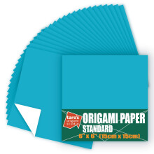 [Taro's Origami Studio] Standard 6 tuuman yksipuolinen yksiv  rinen (vaaleansininen) 50 arkkia (kaikki samaa v  ri  ) neli  nmuotoinen helposti taite